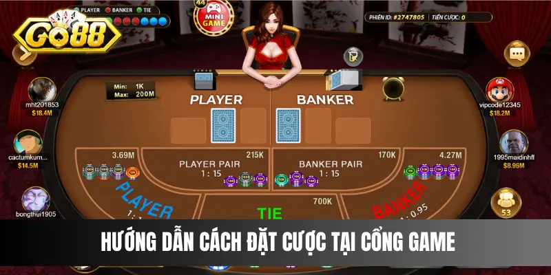 Hướng dẫn cách đặt tiền tại cổng game