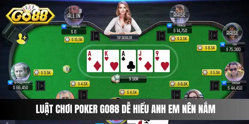 Luật chơi Poker Go88 dễ hiểu anh em nên nắm