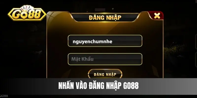 Nhấn vào đăng nhập Go88