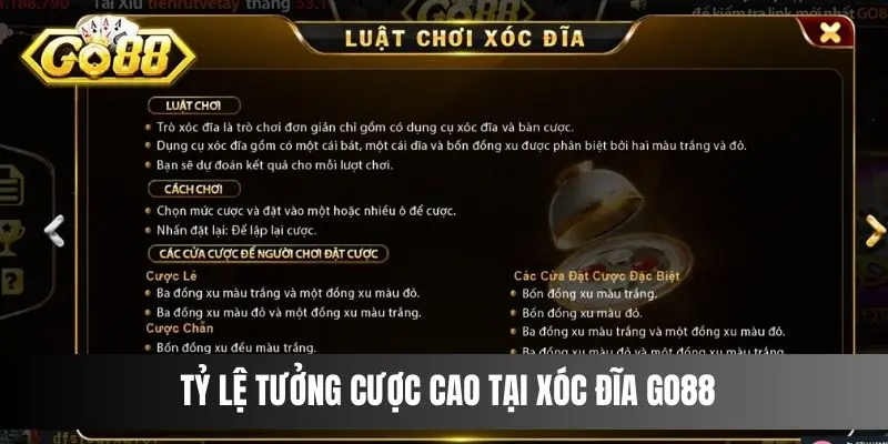 Tỷ lệ tưởng cược cao tại Xóc Đĩa Go88