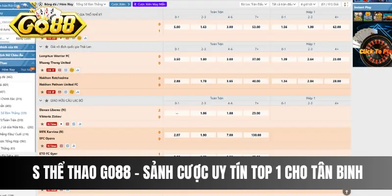 S Thể Thao Go88 - Sảnh Cược Uy Tín Top 1 Cho Tân Binh